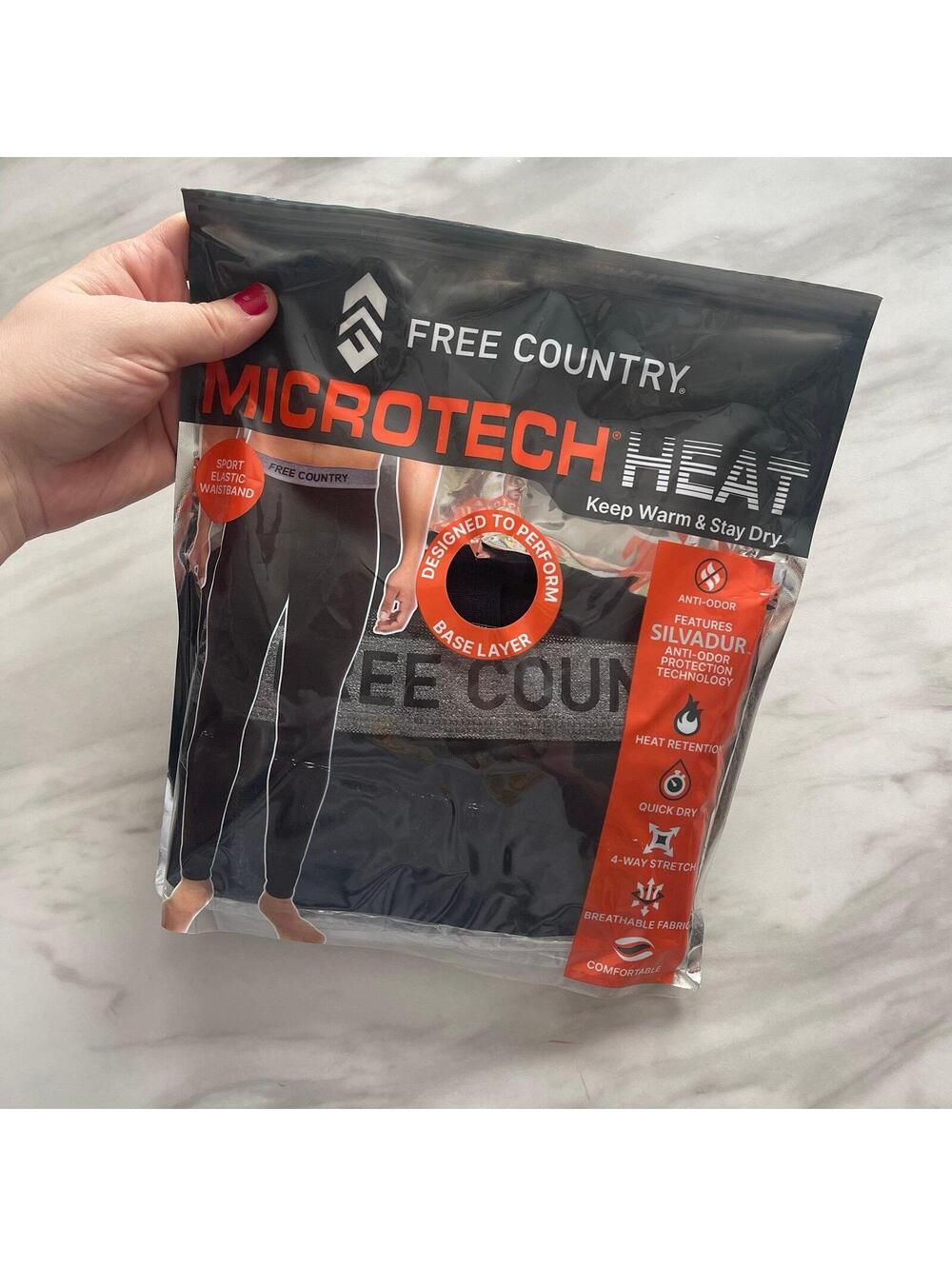 Free Country Microtech Heat Men’s Size XL One Pair Black Long Underwear